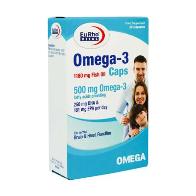 کپسول امگا3 یوروویتال 1180 میلی گرم بسته 30عددی